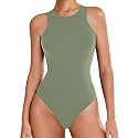Avidlove Bodysuits for Women Crew Neck Sleeveless Body Suits Snap Closure Double Lined Tank Tops Bodysuit