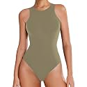 Avidlove Bodysuits for Women Crew Neck Sleeveless Body Suits Snap Closure Double Lined Tank Tops Bodysuit