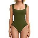 Avidlove Bodysuits for Women Square Neck Body Suit Double Lined Tank Top Bodysuit Soft