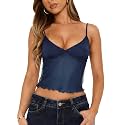 Avidlove Bralettes for Women Mesh Tank Top Slim Y2K Camisole See Through Sheer Bralette Party Club Top