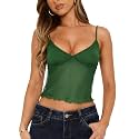 Avidlove Bralettes for Women Mesh Tank Top Slim Y2K Camisole See Through Sheer Bralette Party Club Top