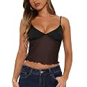 Avidlove Bralettes for Women Mesh Tank Top Slim Y2K Camisole See Through Sheer Bralette Party Club Top