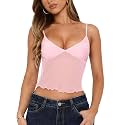 Avidlove Bralettes for Women Mesh Tank Top Slim Y2K Camisole See Through Sheer Bralette Party Club Top