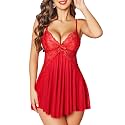 Avidlove Lace Babydoll Lingerie Sexy Mesh Exotic Chemise Sleepwer Side Slit
