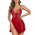 Avidlove Lace Babydoll Lingerie Sexy Mesh Exotic Chemise Sleepwer Side Slit