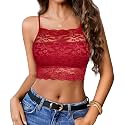 Avidlove Lace Bralette for Women High Neck Camisoles Racerback Double-Layered Crop Top