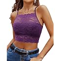 Avidlove Lace Bralette for Women High Neck Camisoles Racerback Double-Layered Crop Top