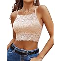 Avidlove Lace Bralette for Women High Neck Camisoles Racerback Double-Layered Crop Top