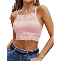 Avidlove Lace Bralette for Women High Neck Camisoles Racerback Double-Layered Crop Top