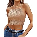 Avidlove Lace Bralette for Women High Neck Camisoles Racerback Double-Layered Crop Top