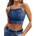 Avidlove Lace Bralette for Women High Neck Camisoles Racerback Double-Layered Crop Top