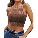 Avidlove Lace Bralette for Women High Neck Camisoles Racerback Double-Layered Crop Top