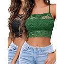 Avidlove Lace Bralette for Women High Neck Camisoles Racerback Double-Layered Crop Top