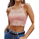 Avidlove Lace Bralette for Women High Neck Camisoles Racerback Double-Layered Crop Top