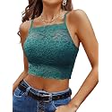 Avidlove Lace Bralette for Women High Neck Camisoles Racerback Double-Layered Crop Top