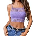 Avidlove Lace Bralette for Women High Neck Camisoles Racerback Double-Layered Crop Top