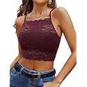 Avidlove Lace Bralette for Women High Neck Camisoles Racerback Double-Layered Crop Top