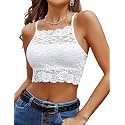 Avidlove Lace Bralette for Women High Neck Camisoles Racerback Double-Layered Crop Top