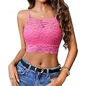 Avidlove Lace Bralette for Women High Neck Camisoles Racerback Double-Layered Crop Top
