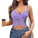 Avidlove Corset Tops for Women Lace Bustier Underwire Sexy Going Out Top