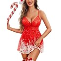 Avidlove Lingerie for Women Lace Babydoll Chemise Sheer Mesh Nightgown
