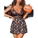 Avidlove Lingerie for Women Lace Babydoll Chemise Sheer Mesh Nightgown