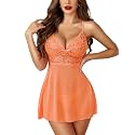 Avidlove Lingerie for Women Lace Babydoll Chemise Sheer Mesh Nightgown