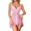Avidlove Lingerie for Women Lace Babydoll Sleepwear Boudoir Outfits Plus Size Langeray XS-5XL