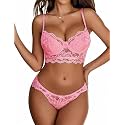 Avidlove Lingerie for Women Lace Push Up Underwear V Neck Bra and Panty Set