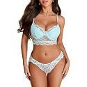 Avidlove Lingerie for Women Lace Push Up Underwear V Neck Bra and Panty Set