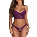 Avidlove Lingerie for Women Lace Push Up Underwear V Neck Bra and Panty Set