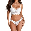 Avidlove Lingerie for Women Lace Push Up Underwear V Neck Bra and Panty Set