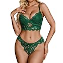 Avidlove Lingerie for Women Lace Push Up Underwear V Neck Bra and Panty Set