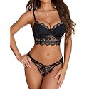 Avidlove Lingerie for Women Lace Push Up Underwear V Neck Bra and Panty Set
