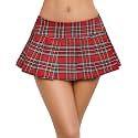 Avidlove Pleated Mini Skirt Low Rise Y2K Plaid Schoolgirl Skirts for Women