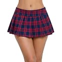 Avidlove Pleated Mini Skirt Low Rise Y2K Plaid Schoolgirl Skirts for Women