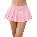 Avidlove Pleated Mini Skirt Low Rise Y2K Plaid Schoolgirl Skirts for Women