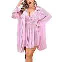 Avidlove Plus Size Lingerie Sexy Lingerie Set Women's Exotic Nightgowns Lace Chemise Lingerie Side Slit Nightdress