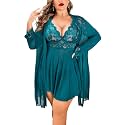 Avidlove Plus Size Lingerie Sexy Lingerie Set Women's Exotic Nightgowns Lace Chemise Lingerie Side Slit Nightdress