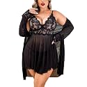 Avidlove Plus Size Lingerie Sexy Lingerie Set Women's Exotic Nightgowns Lace Chemise Lingerie Side Slit Nightdress