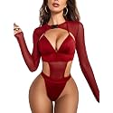 Avidlove Rave Outfits for Women Festival Sexy Lingerie Bodysuit 2 Piece
