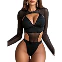 Avidlove Rave Outfits for Women Festival Sexy Lingerie Bodysuit 2 Piece