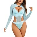 Avidlove Rave Outfits for Women Festival Sexy Lingerie Bodysuit 2 Piece