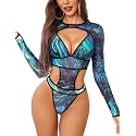 Avidlove Rave Outfits for Women Festival Sexy Lingerie Bodysuit 2 Piece