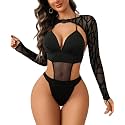 Avidlove Rave Outfits for Women Festival Sexy Lingerie Bodysuit 2 Piece