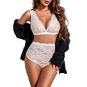Avidlove Sexy Lingerie for Women High Waist Bra and Panty Set Strappy Babydoll Bodysuit