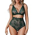 Avidlove Sexy Lingerie for Women High Waist Bra and Panty Set Strappy Babydoll Bodysuit