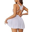 Avidlove Sexy Lingerie for Women V-Neck Lace Babydoll Mesh Chemise Sleepwear Boudoir Outfits