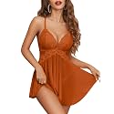 Avidlove Sexy Lingerie for Women V-Neck Lace Babydoll Mesh Chemise Sleepwear Boudoir Outfits