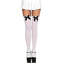 Avidlove Sexy Satin Bow Accent Opaque Thigh Highs Socks Long Stockings